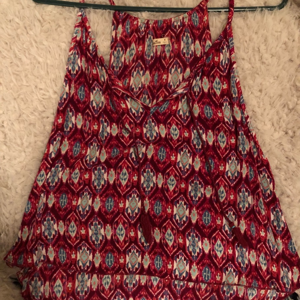 Hollister Red patterned tank top